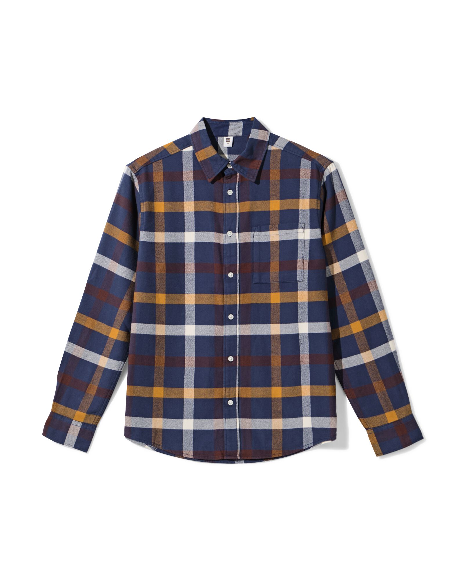 chemise homme Maurice flanelle carreaux bleu foncé bleu foncé - 2170820DARKBLUE - HEMA