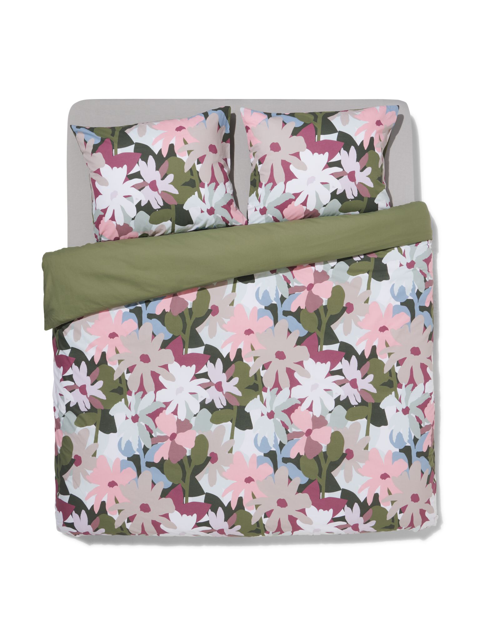 housse de couette coton doux 200x200/220 flora - 5790083 - HEMA