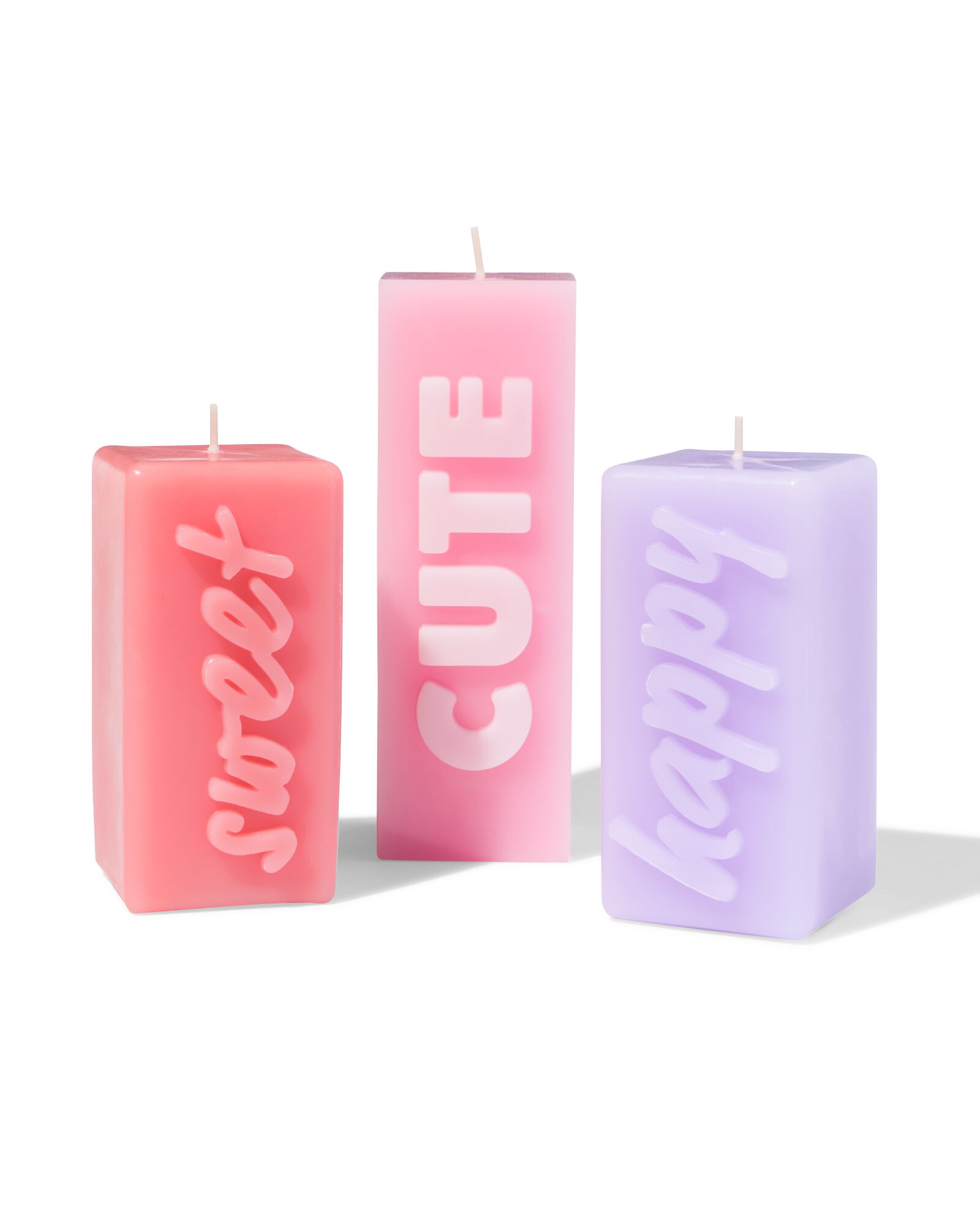 kaars 12.5cm 'sweet' roze - 61100294 - HEMA