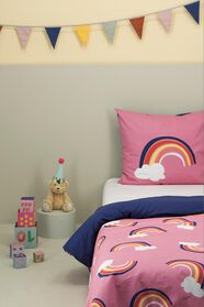Kinder-Bettwäsche – Soft Cotton – 140 x 200 cm – rosa mit Regenbogenmuster - 5740076 - HEMA