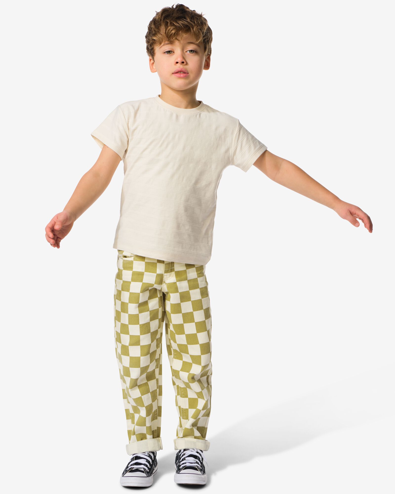 pantalon enfant coupe classique carr&eacute;s vert - 30709503GREEN - HEMA