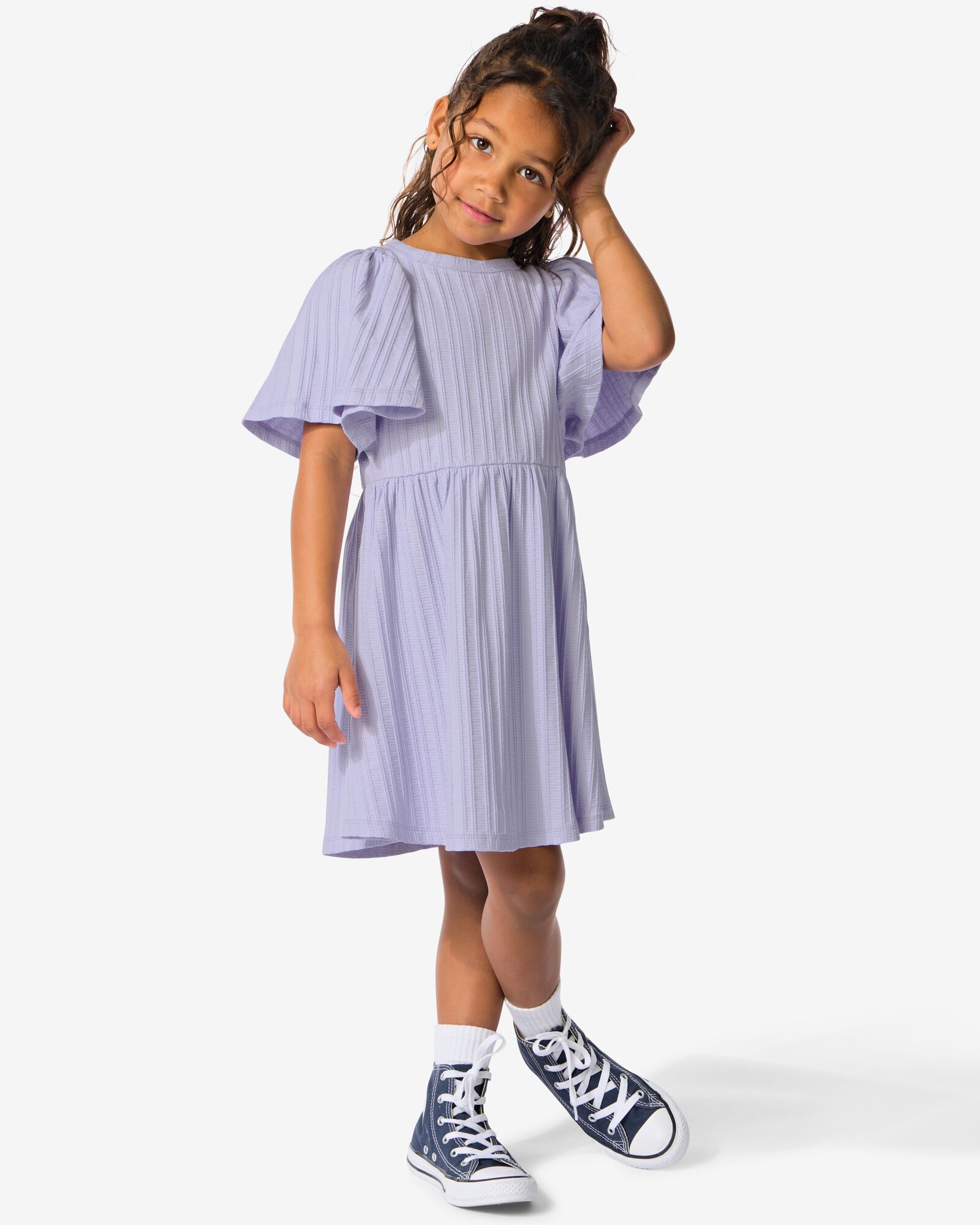Kinderkleid gerippt violett - 30812903PURPLE - HEMA