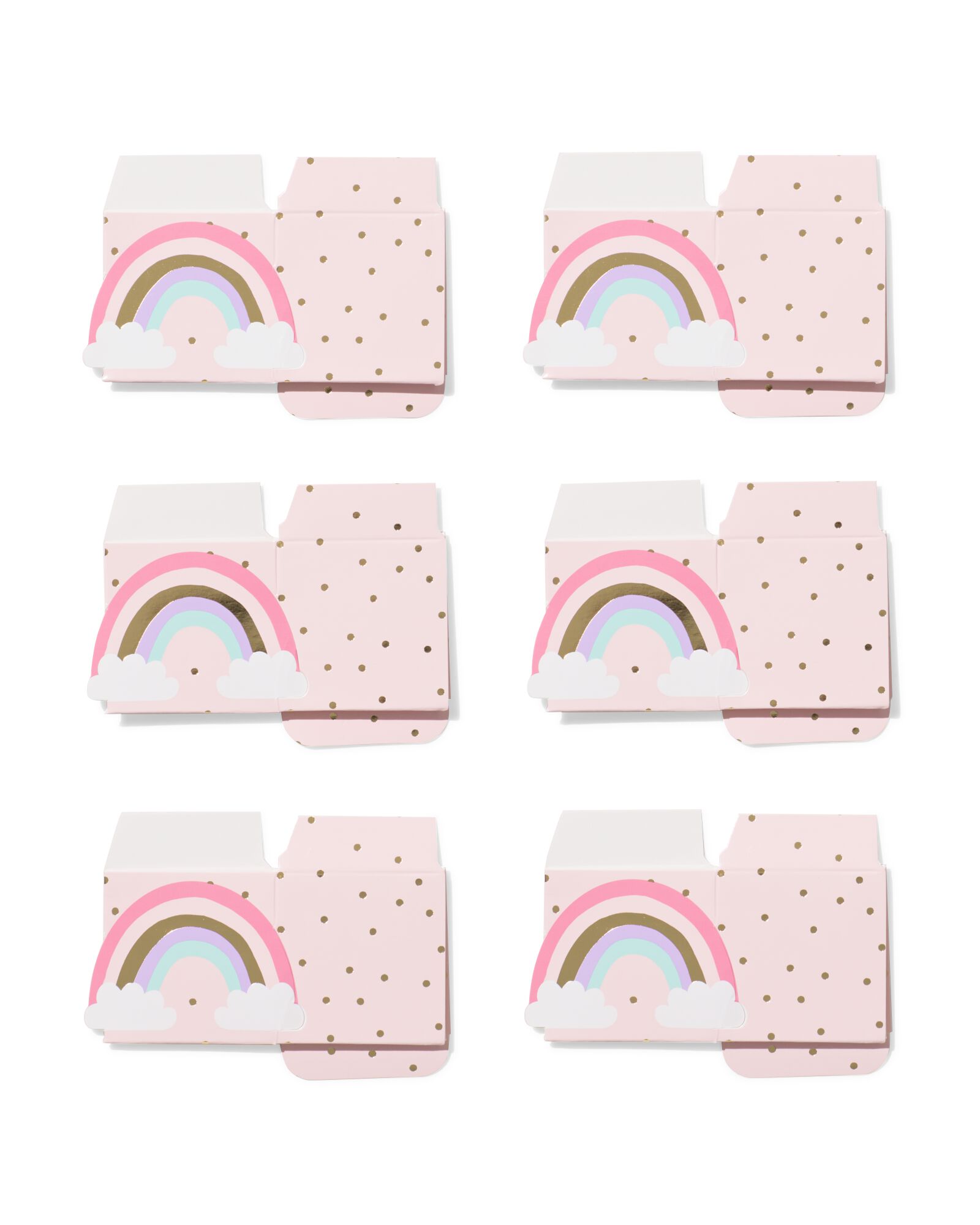 bo&icirc;tes cadeaux pliantes 13x12,5x2cm papier princesse - 6 pi&egrave;ces - 14700693 - HEMA
