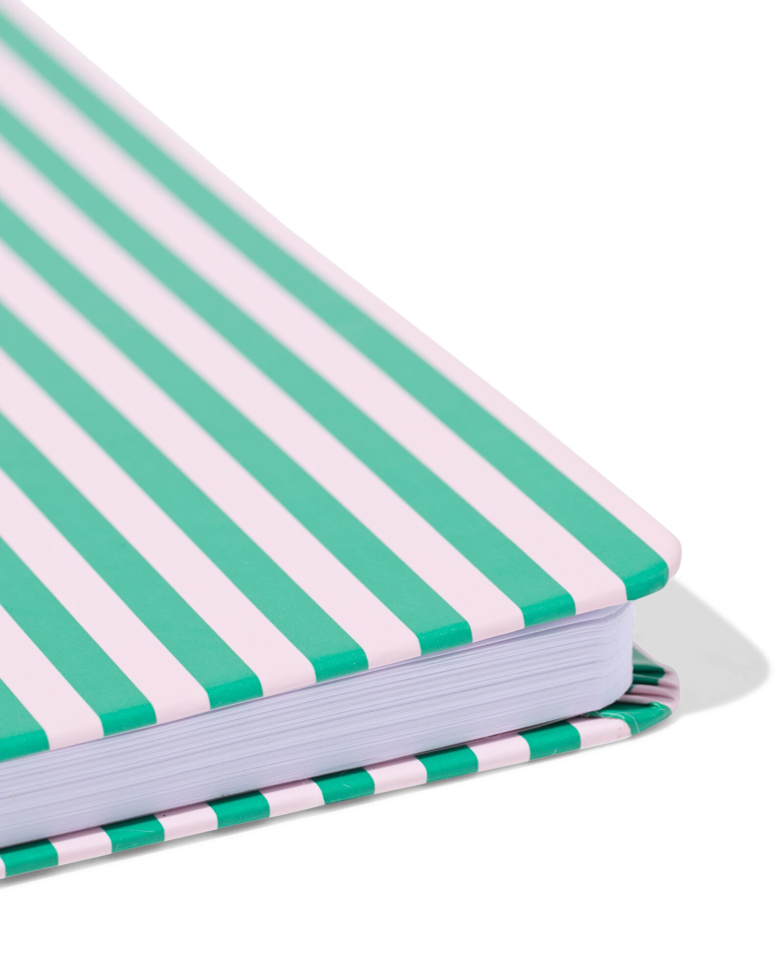 carnet vert-rose &agrave; rayures + stylo rose - 14100226 - HEMA