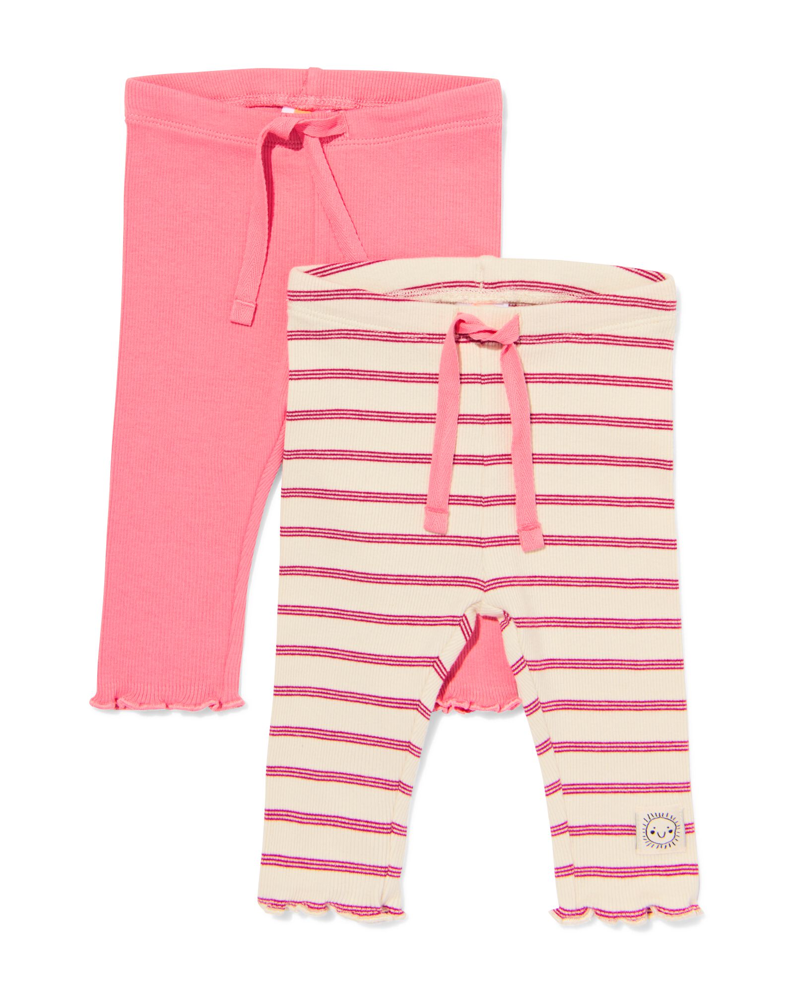 legging b&eacute;b&eacute; c&ocirc;tel&eacute; rayures- lot de 2 &eacute;cru &eacute;cru - 33076470ECRU - HEMA