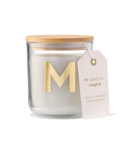 kaars in glas &Oslash;8x10cm letter M - 61100412 - HEMA