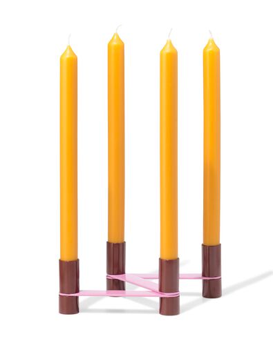 kandelaar 15x7cm metaal zigzag bordeaux - 13325084 - HEMA