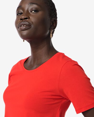 Damen-T-Shirt, Slim Fit, Rundhalsausschnitt, Kurzarm rot - 36366960RED - HEMA