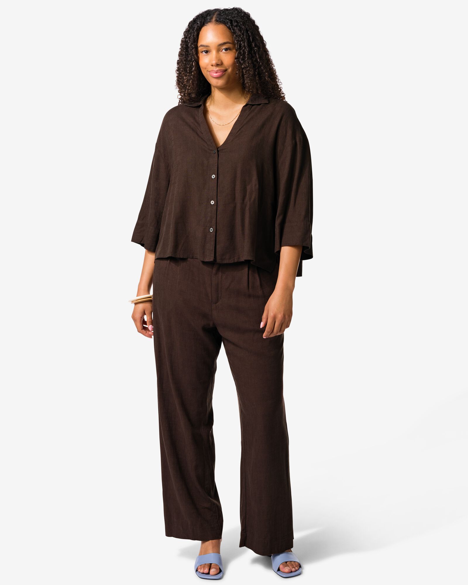 Damenhose Selma, weite Passform dunkelbraun dunkelbraun - 36208130DARKBROWN - HEMA