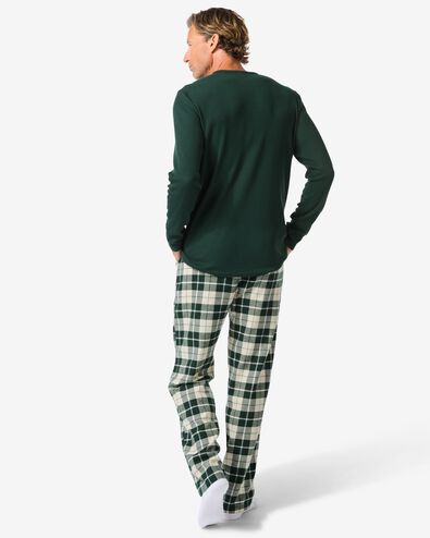 herenpyjama wafel flanel groen groen - 23675730GREEN - HEMA