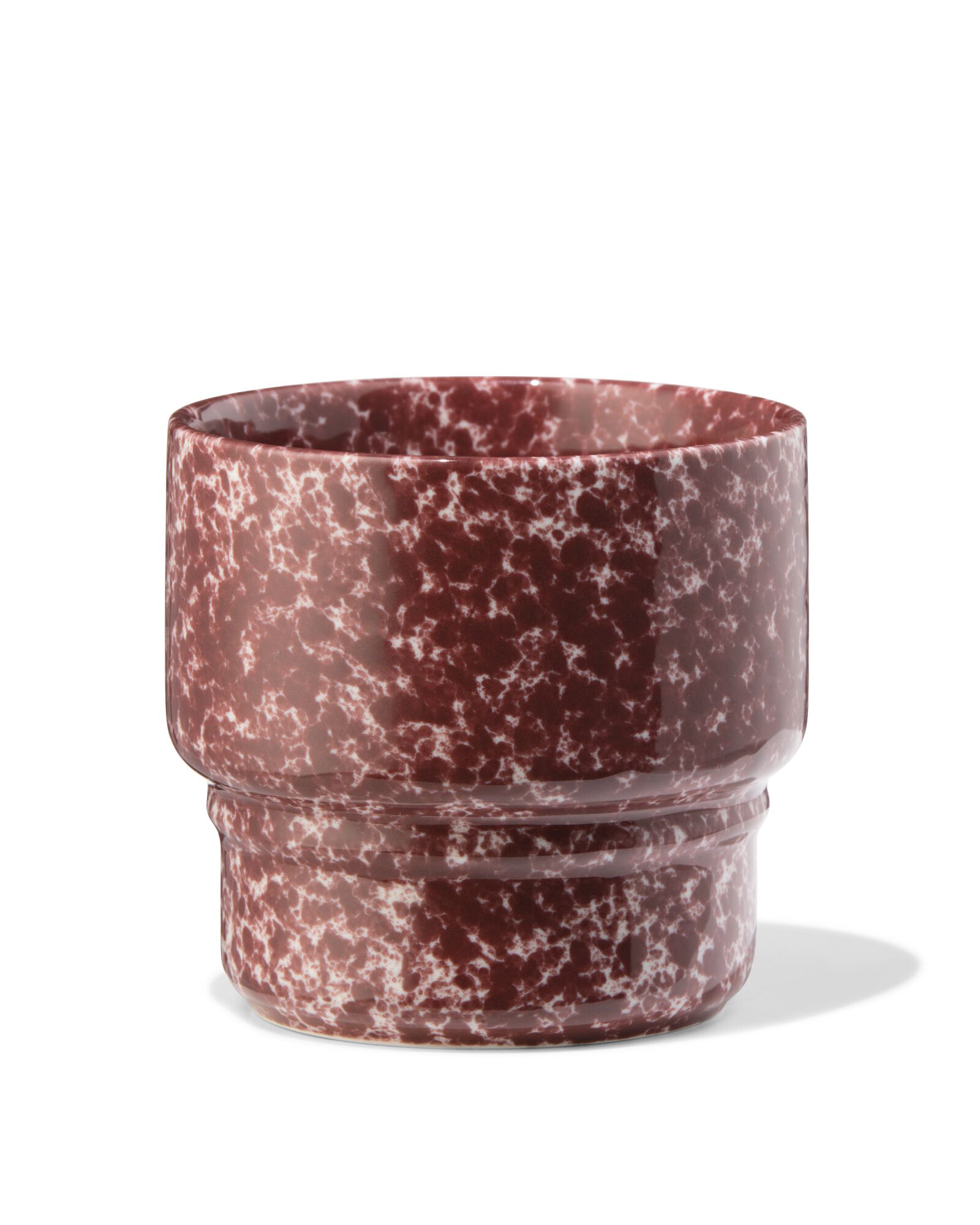 cappuccinomok 350ml aardewerk spikkel rood - 80660358 - HEMA