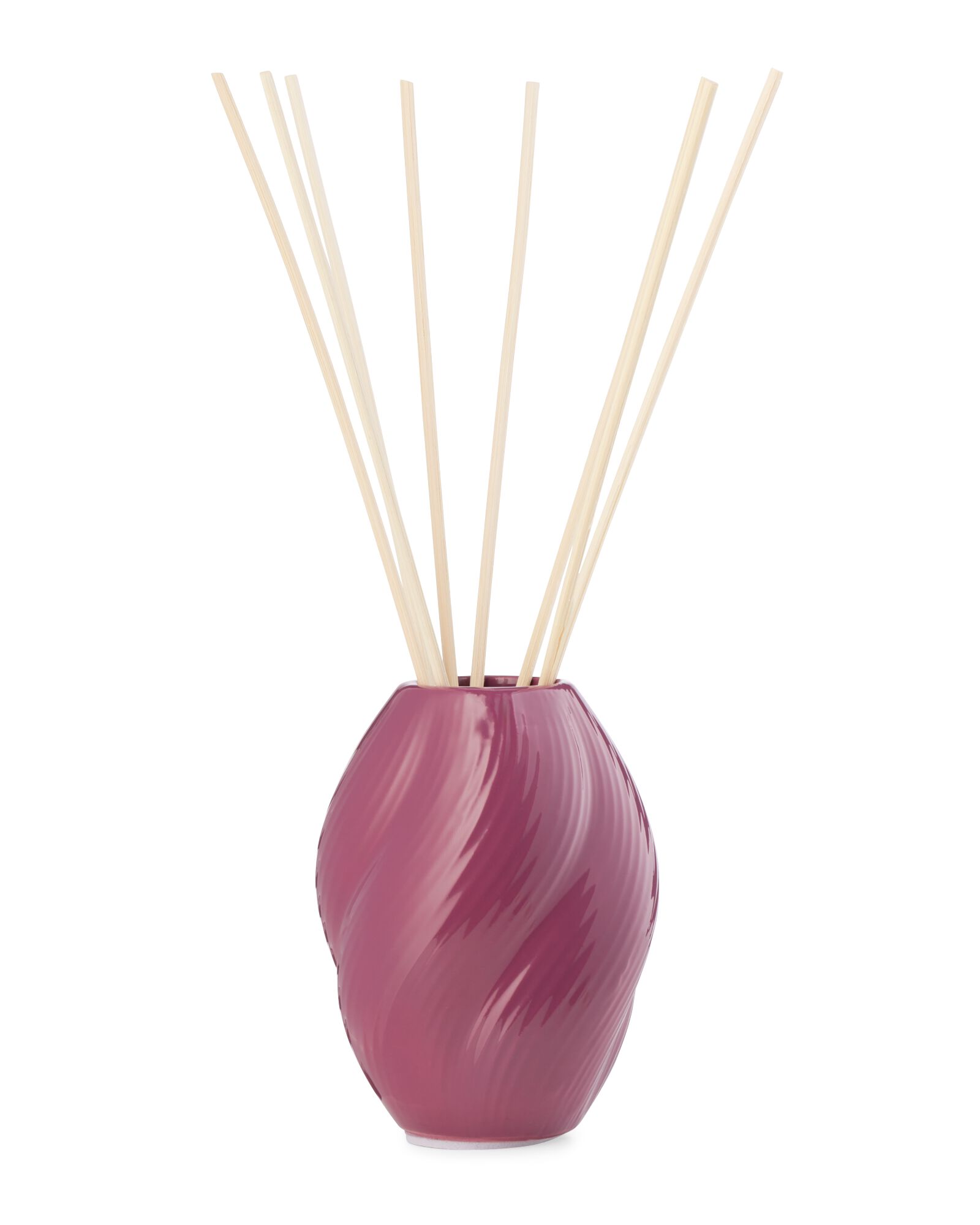 vase pour b&acirc;tonnets parfum&eacute;s ⌀7x10cm c&eacute;ramique twist aubergine - 13507543 - HEMA