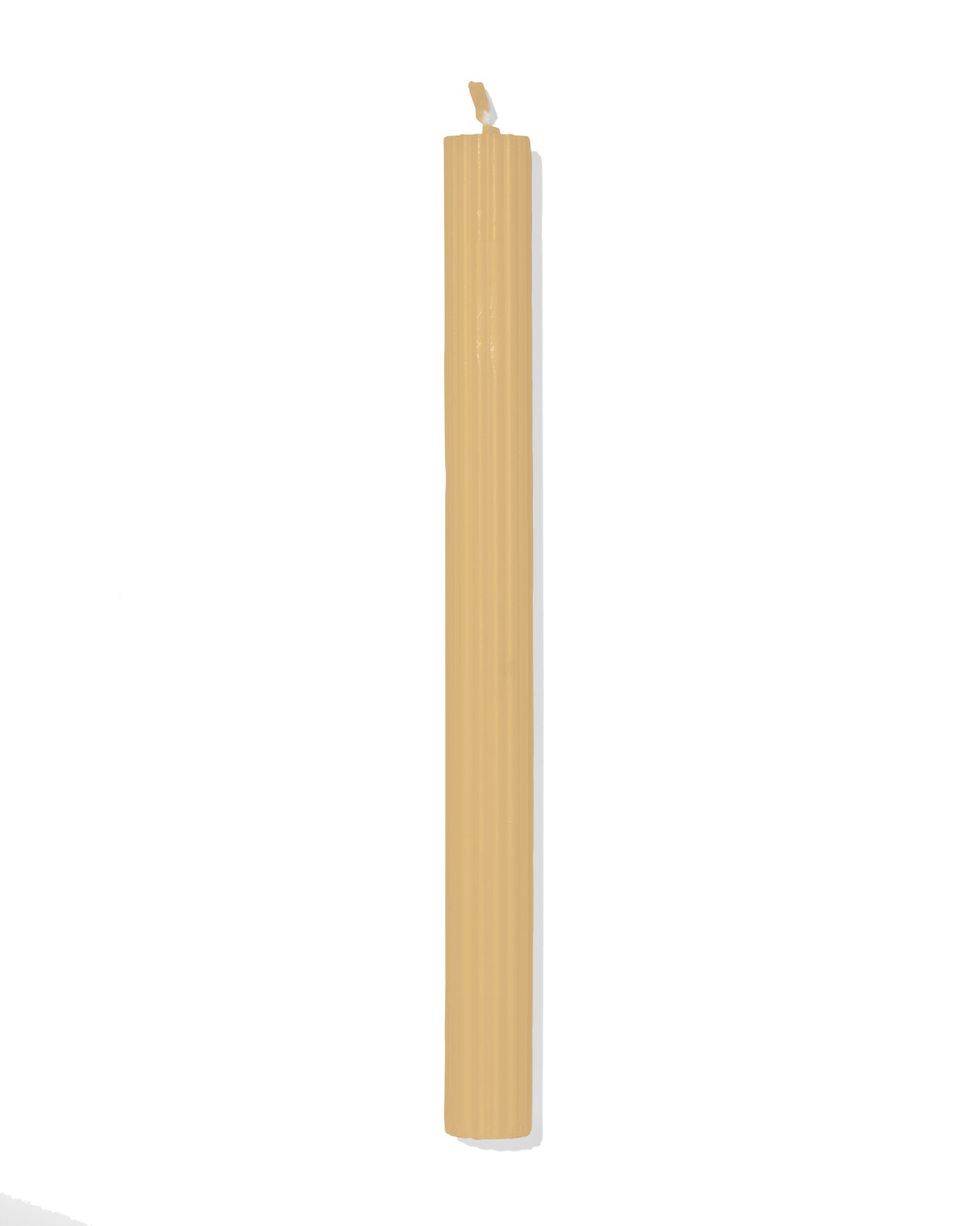 bougie d'int&eacute;rieur ⌀2,2x24cm nervur&eacute;e jaune clair - 13504212 - HEMA