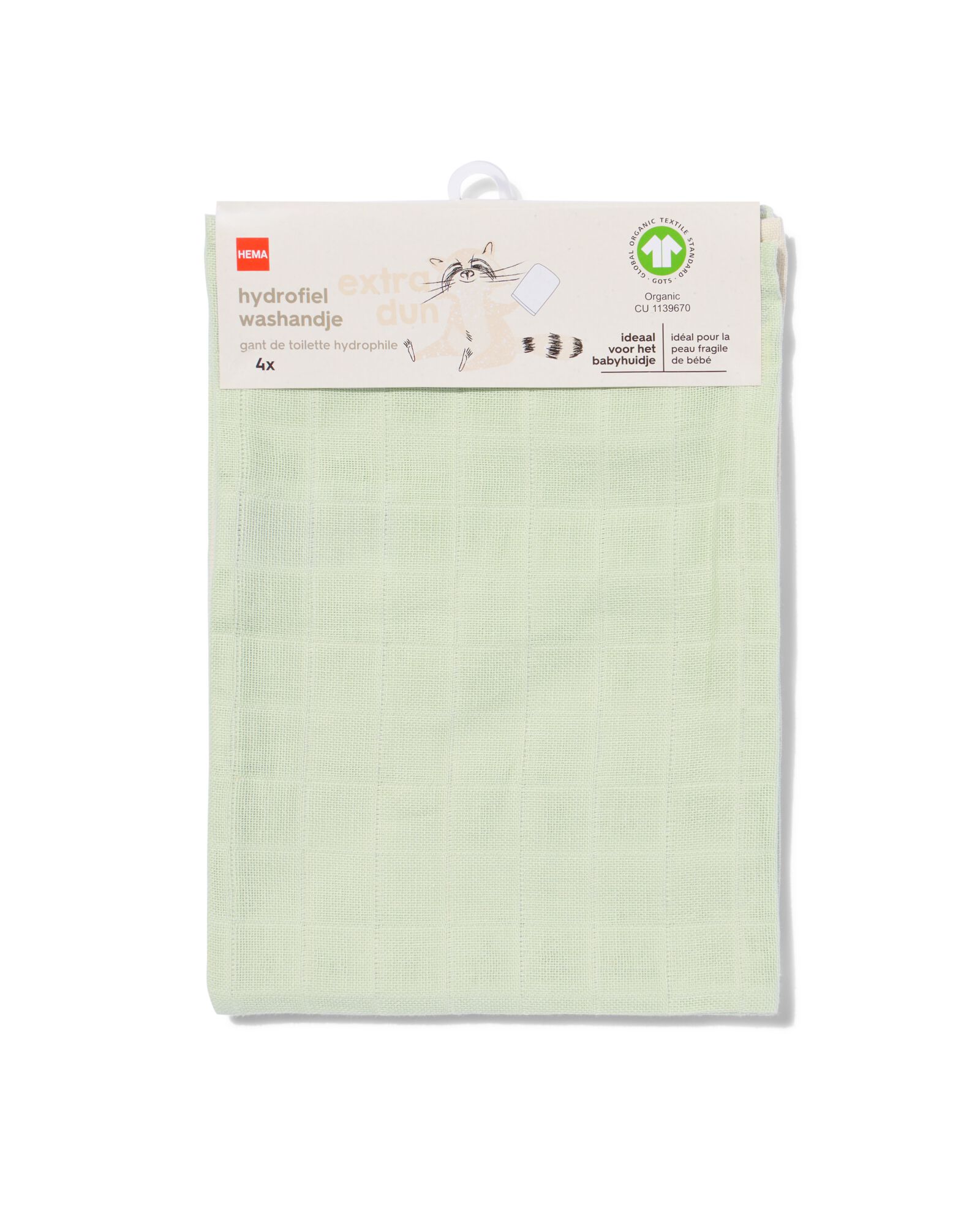 4 gants de toilette hydrophiles 15x20 relief - 33303730 - HEMA