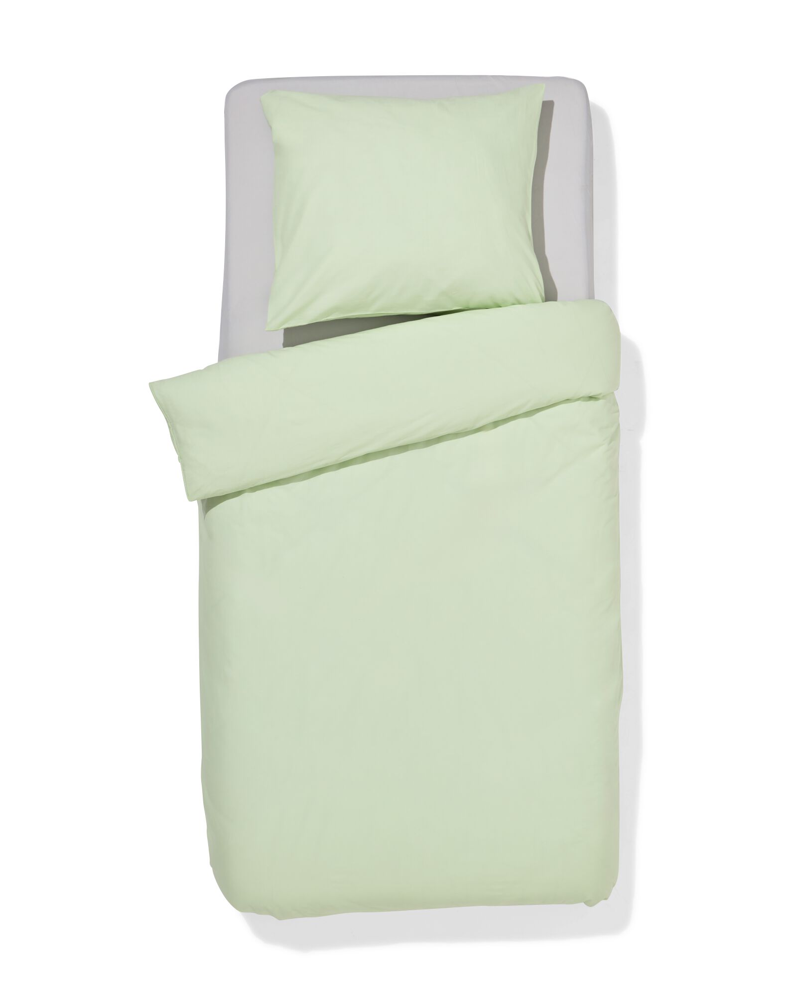 housse de couette 140x200/220 coton doux vert clair - 5750179 - HEMA