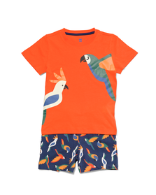 Kinder-Kurzpyjama, leuchtende Papageien orange orange - 1000030169 - HEMA