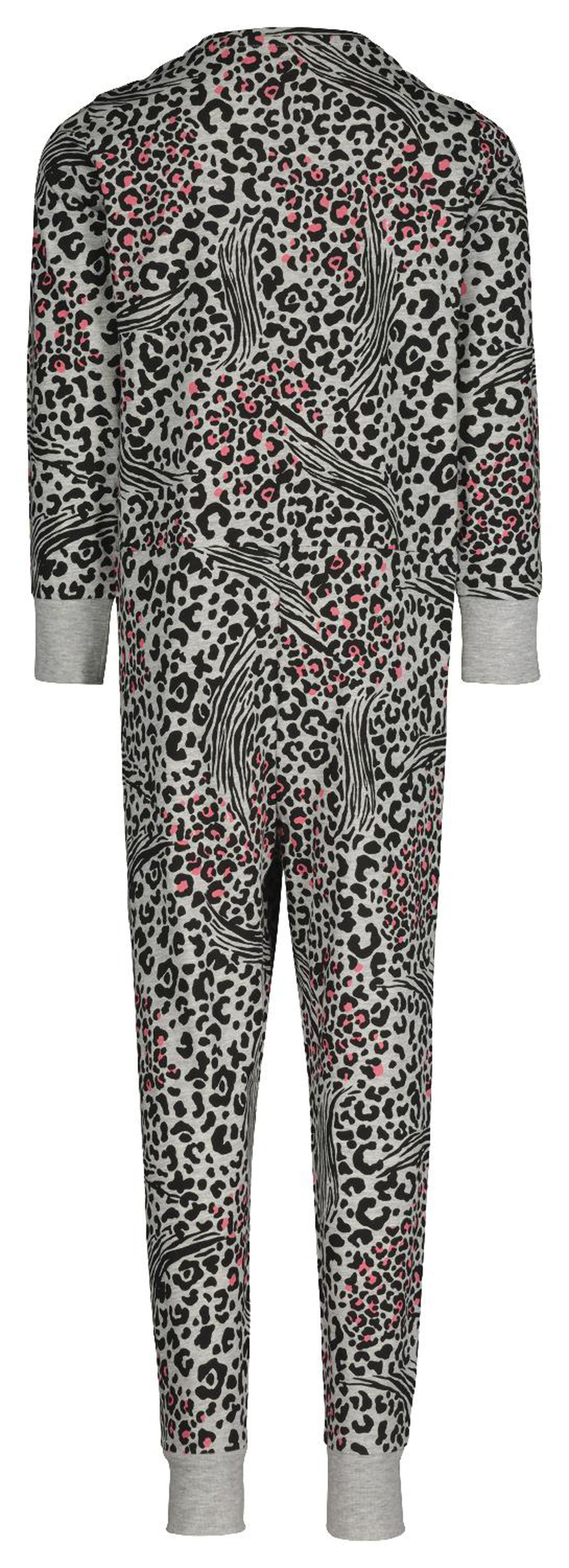 combinaison pyjama enfant imprimé animaux gris chiné - HEMA
