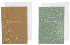 20er-Pack Weihnachtskarten mit Umschlägen, 13.5 x 9.5 cm, Sterne - 25340130 - HEMA