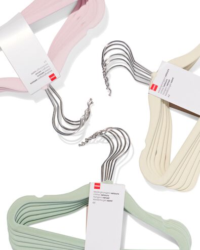 6 petits cintres en velours blanc - 39800014 - HEMA