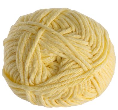 fil à tricoter et à crocheter en coton recyclé 85m jaune clair jaune clair - 1000028221 - HEMA