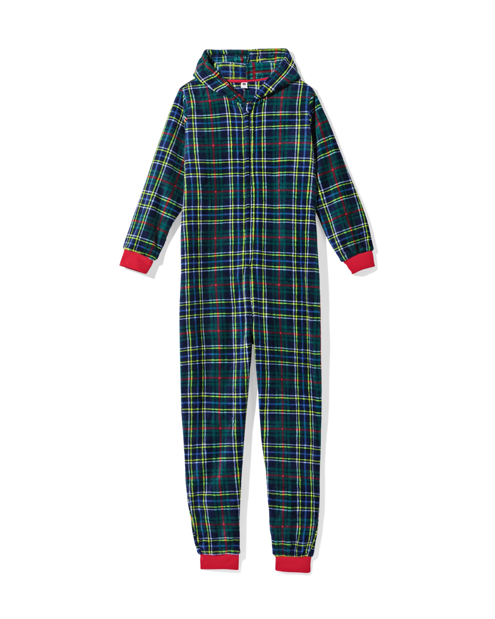 War Child onesie voor volwassenen ruiten donkerblauw - 23400535DARKBLUE - HEMA