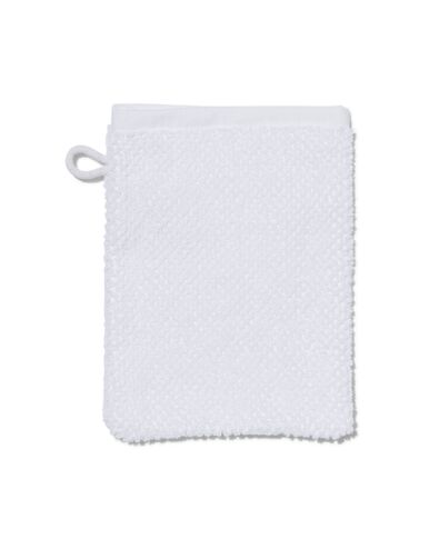 gant de toilette 2&egrave;me vie coton recycl&eacute; 16x21 blanc - 5240208 - HEMA