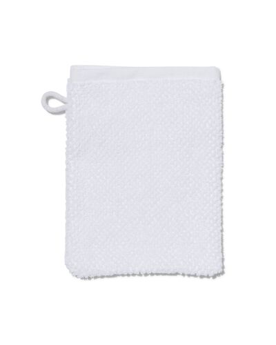 gant de toilette 2&egrave;me vie coton recycl&eacute; 16x21 blanc - 5240208 - HEMA