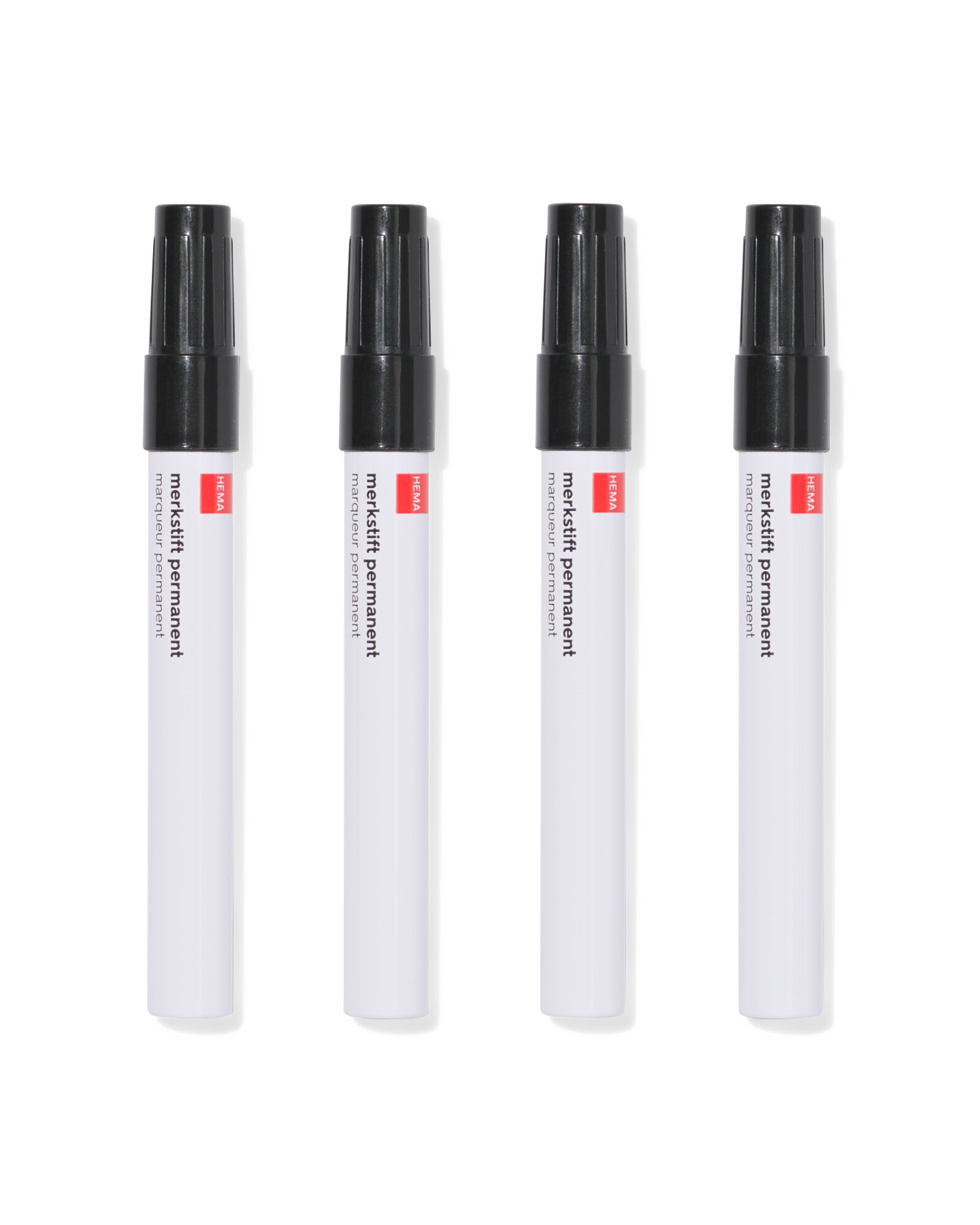 permanent merkstiften zwart - 4 stuks - 14400622 - HEMA