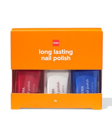 lot de vernis &agrave; ongles rouge blanc bleu - 3 pi&egrave;ces - 11240160 - HEMA
