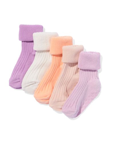 baby sokken met bamboe - 5 paar roze 24-30 m - 4760095 - HEMA