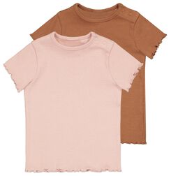 2er-Pack Baby-T-Shirts, gerippt braun braun - 1000026806 - HEMA