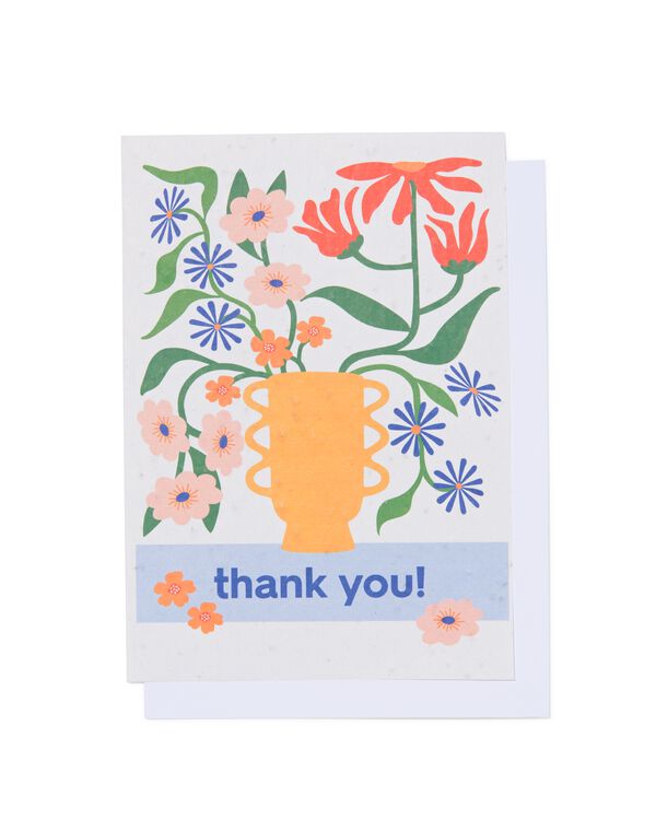 carte de voeux ‘thank you!’ avec graines de fleurs - 41860108 - HEMA