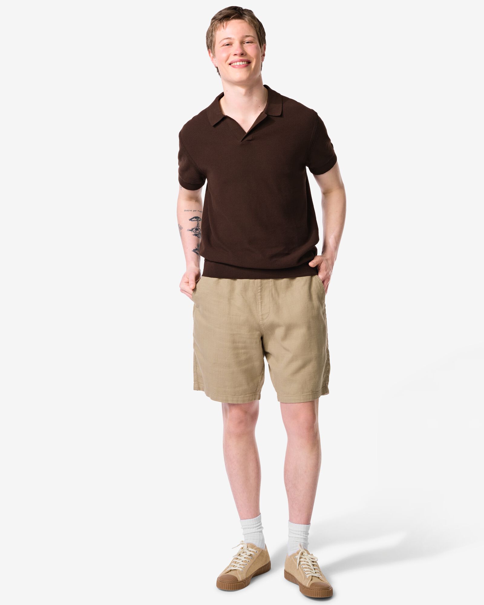 short homme Wes coupe r&eacute;guli&egrave;re beige beige - 2149620BEIGE - HEMA