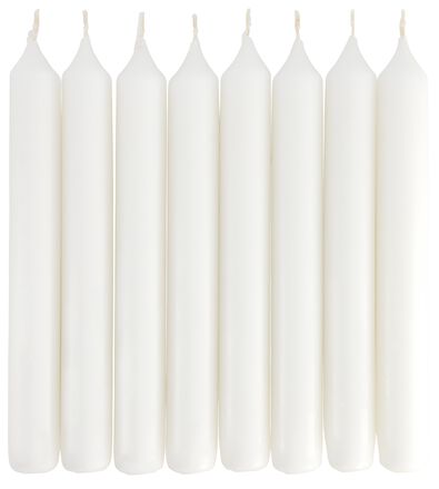 8 bougies longues Ø2x17 blanches - 13501930 - HEMA