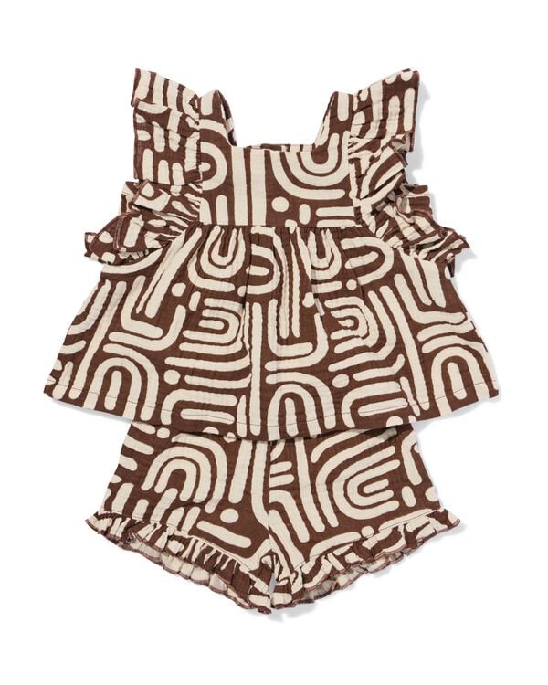 Baby-Kleidungsset Musselin abstrakt braun braun - 33091470BROWN - HEMA