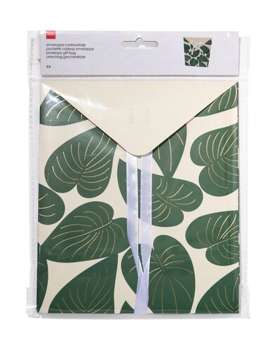 2 boîtes cadeaux enveloppe en carton 20.5x18x5 feuilles - 14740026 - HEMA