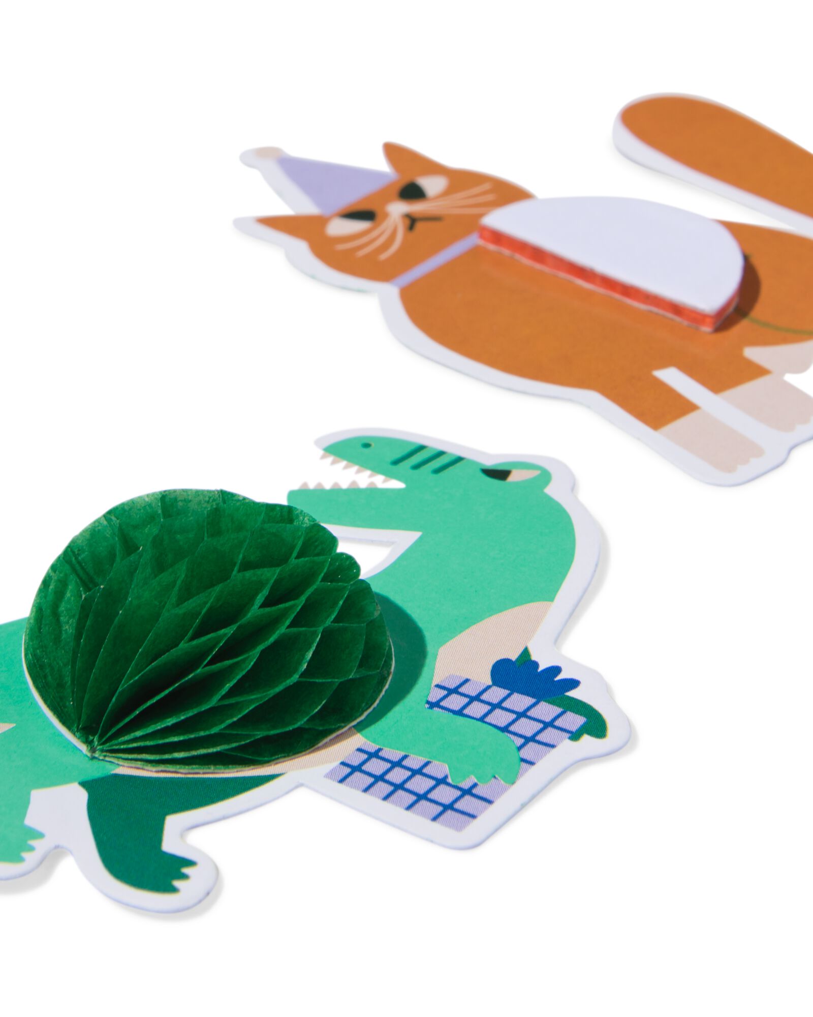 autocollants en papier alv&eacute;ol&eacute; animaux festifs - 8 pi&egrave;ces - 14710318 - HEMA