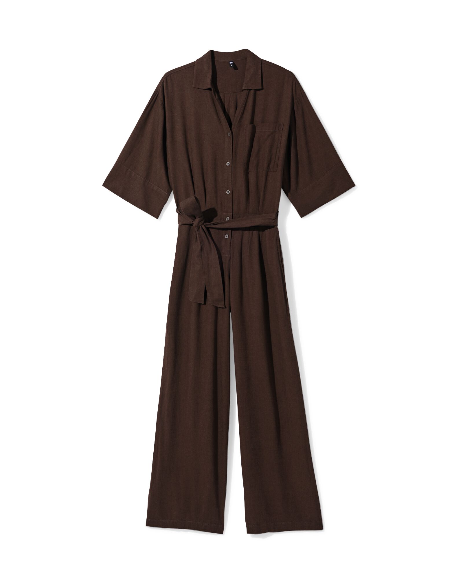 damesjumpsuit Dawn donkerbruin donkerbruin - 36208140DARKBROWN - HEMA