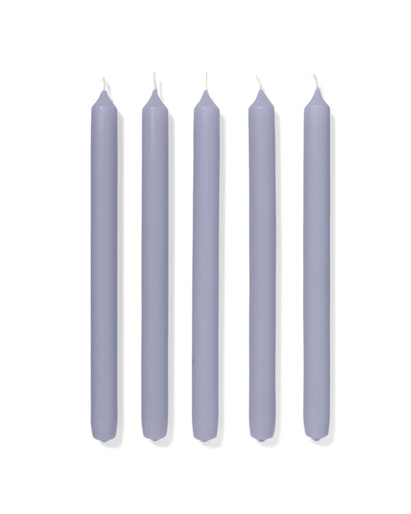 lange huishoudkaarsen ⌀2.2x29cm glad lila - 12 stuks - 13504200 - HEMA