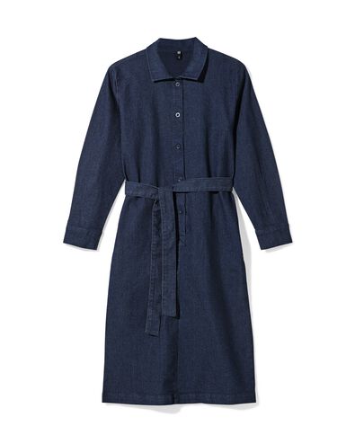damesjurk a-lijn denim donkerblauw donkerblauw - 36205960DARKBLUE - HEMA