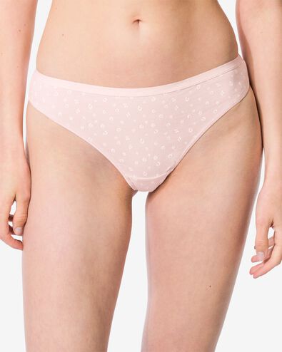 strings femme coton fleurs - lot de 2 rose p&acirc;le rose p&acirc;le - 19602335LIGHTPINK - HEMA