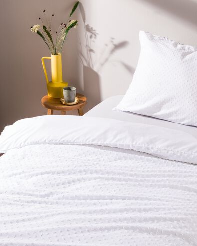 housse de couette 140x200/220 cm coton structure pois - 5790179 - HEMA