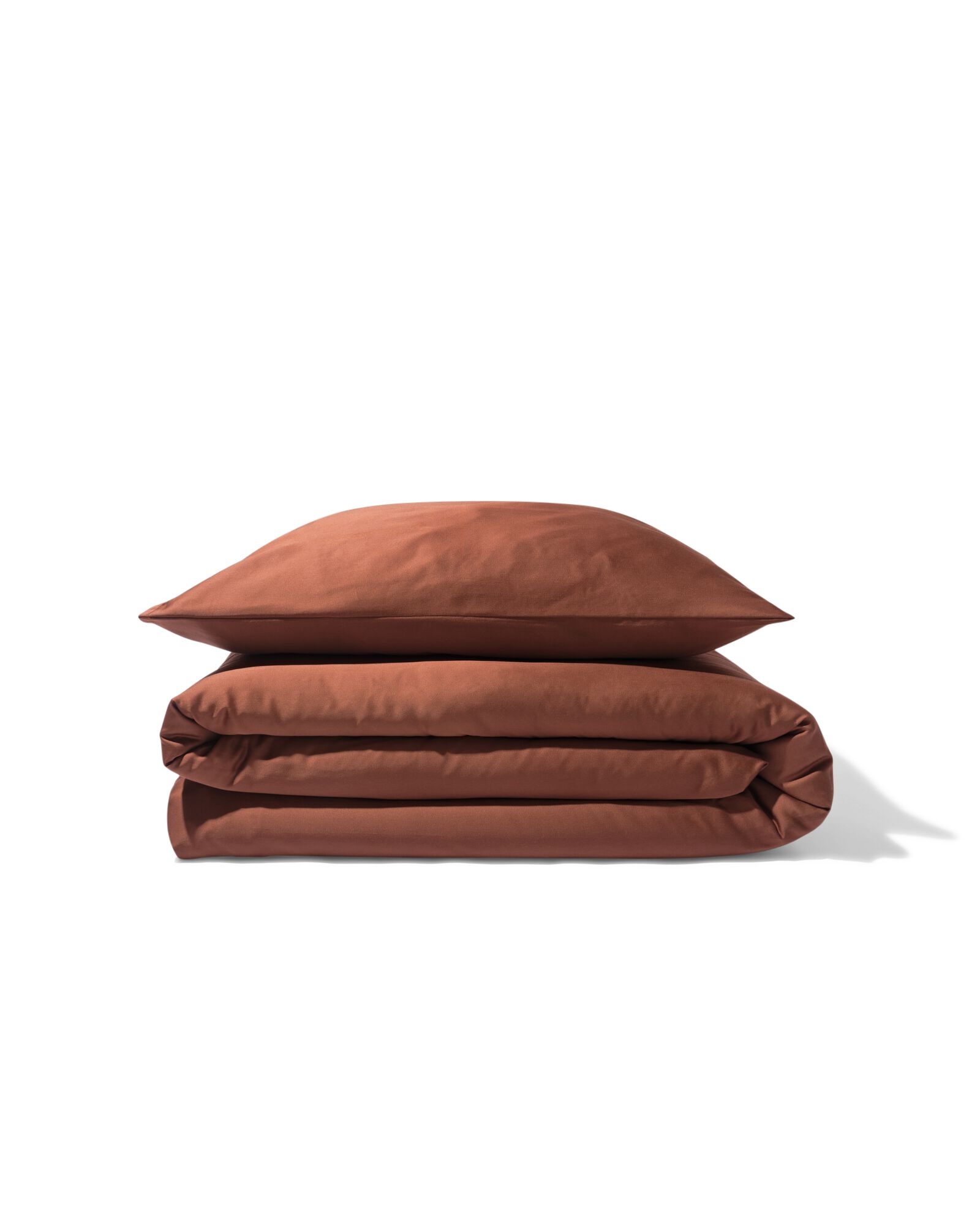 housse de couette 140x200/220 cm coton h&ocirc;tel satin marron - 5700279 - HEMA