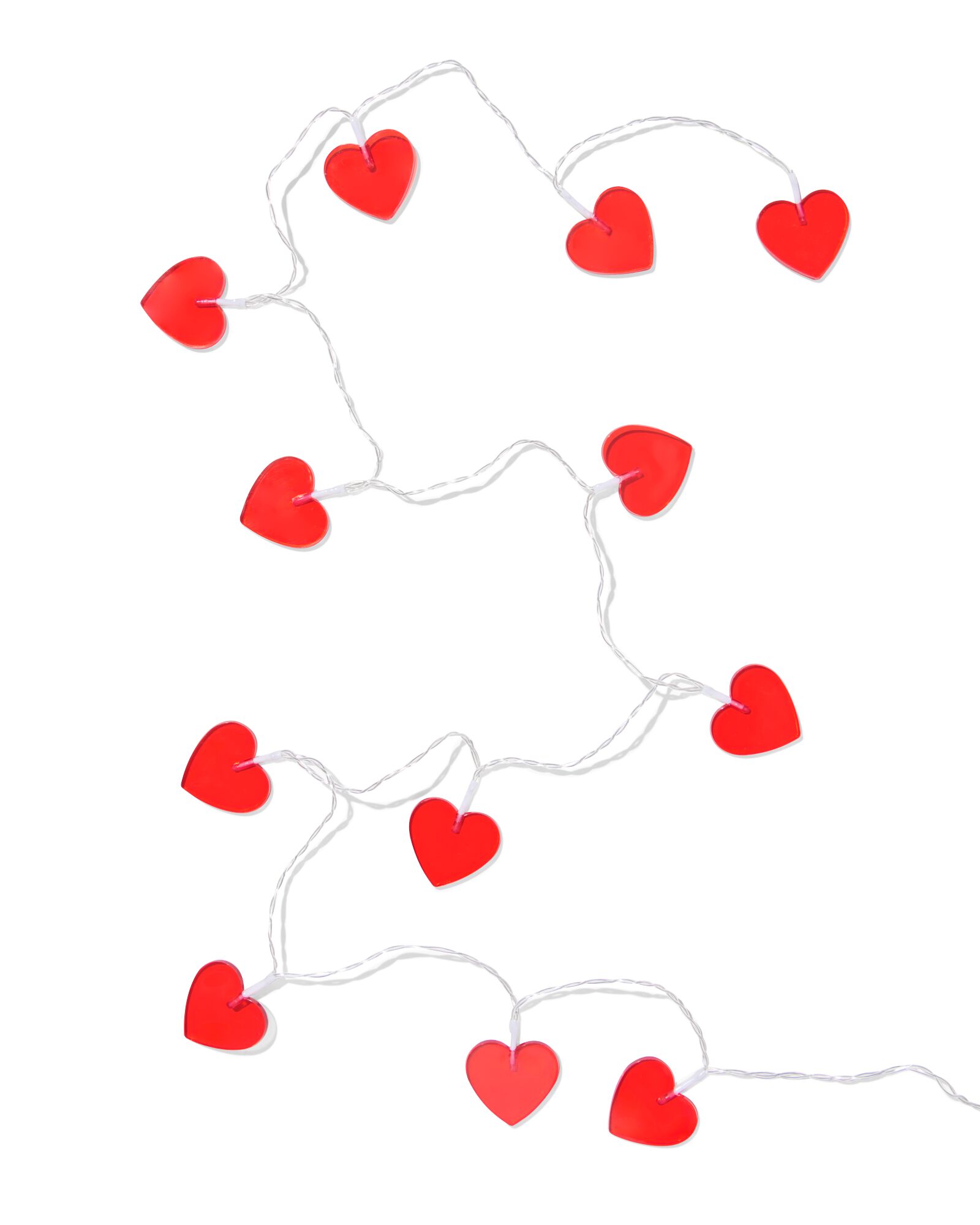 lichtsnoer 2m met 12 hartjes voor binnen liefde - 60800213 - HEMA