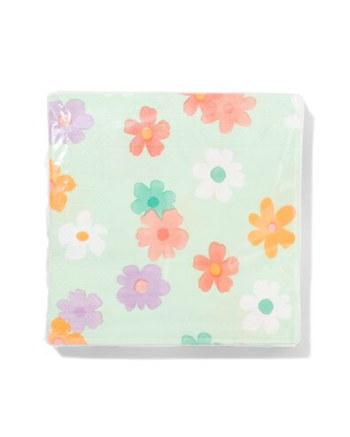 20 serviettes en papier 24x24 fleurs - 14220003 - HEMA