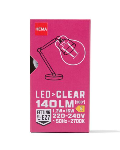LED-Lampe, klar, E27, 2.1 W, 140 lm, Kugellampe - 20070049 - HEMA