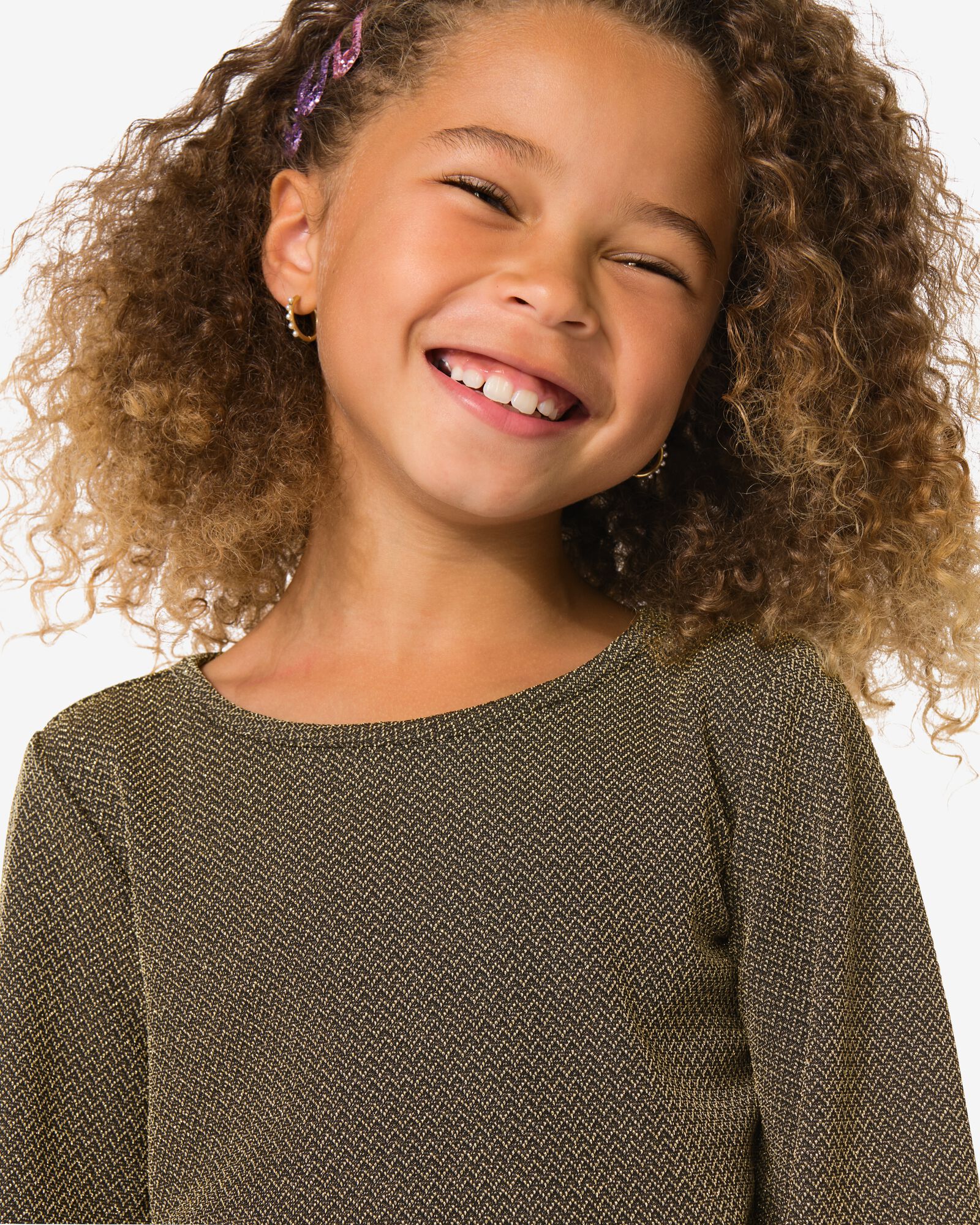 kinderjumpsuit glitter bruin bruin - 30832679BROWN - HEMA