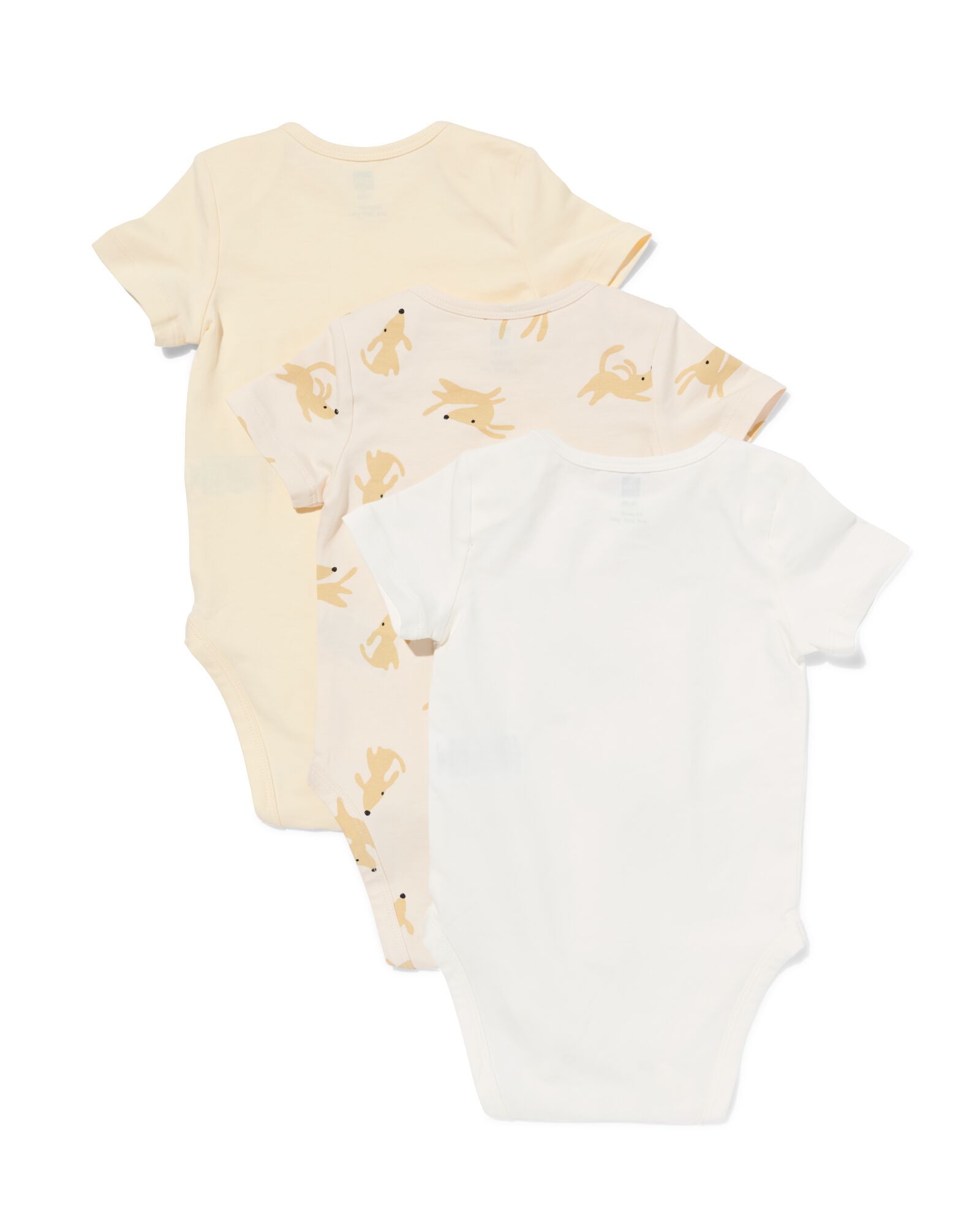 baby meegroei body's dieren - 3 stuks naturel naturel - 33306760NATURAL - HEMA