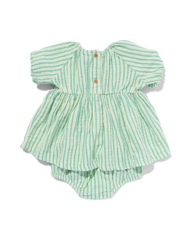 baby kledingset jurk en broekje mousseline strepen groen groen - 33048150GREEN - HEMA