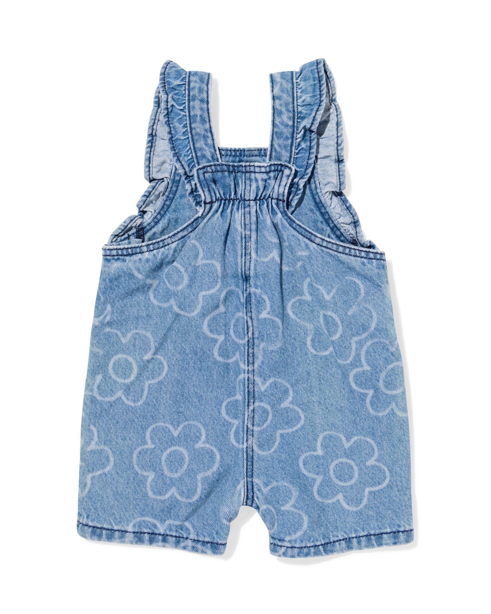 Baby-Jeanslatzhose mit Blumen jeansfarben - 33008370DENIM - HEMA